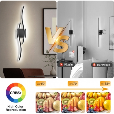 LED室内灯 - HCP063 双色一体半月S型壁灯